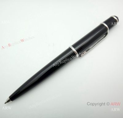 Copy Diabolo de Cartier Ballpoint Pen Black Resin and Silver Clip